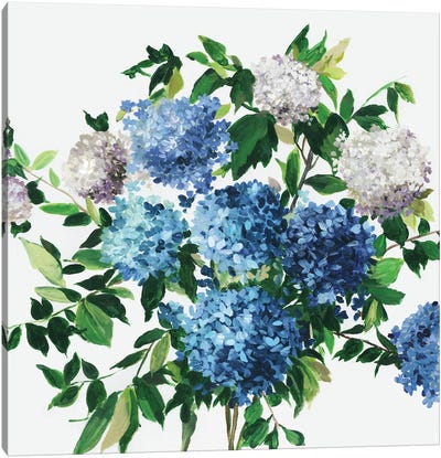 Blue Petals Canvas Art Print - Granny Chic