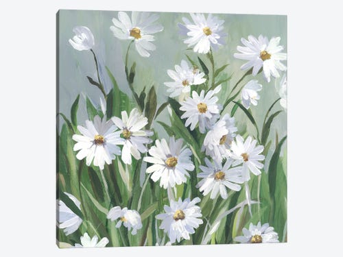 FLORAL FLOWER Art Picture Yellow White Daisy Love Wall Print Split Canvas 