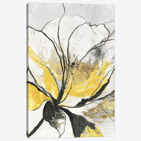 Outlined Floral I Yellow Version Canvas Print #ASJ543} by Asia Jensen Canvas Print