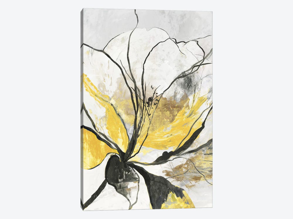 Outlined Floral I Yellow Version by Asia Jensen 1-piece Canvas Wall Art