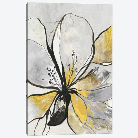 Outlined Floral II Yellow Version Canvas Print #ASJ544} by Asia Jensen Canvas Art