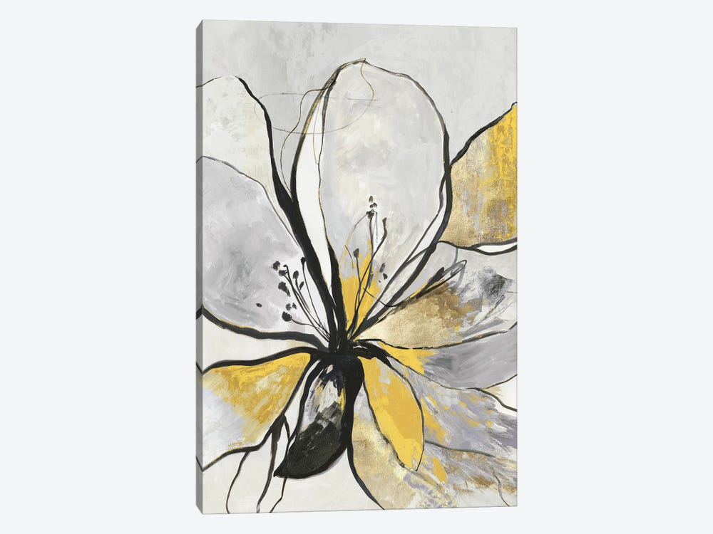 Outlined Floral II Yellow Version by Asia Jensen 1-piece Canvas Print
