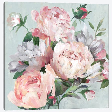 Pink Peony Garden Canvas Print #ASJ545} by Asia Jensen Canvas Artwork