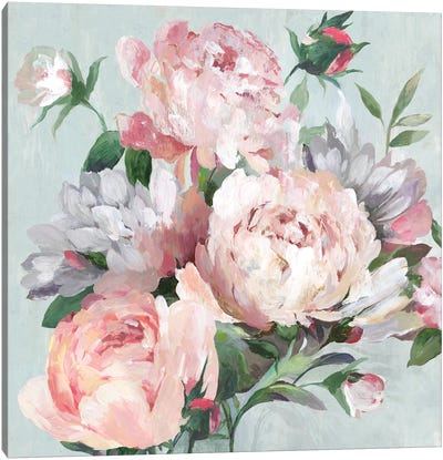 Pink Peony Garden Canvas Art Print - Asia Jensen