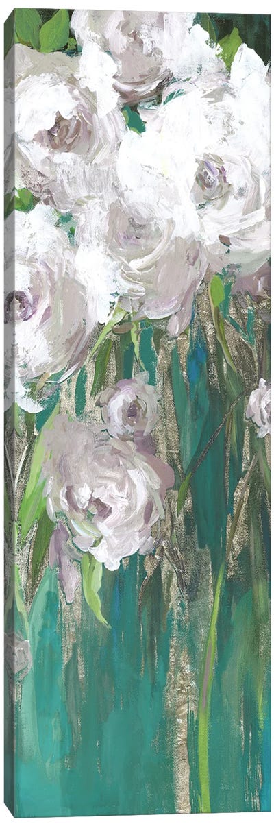 Roses on Teal I Canvas Art Print - Asia Jensen