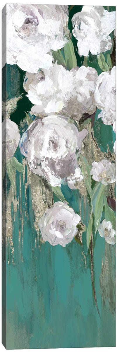 Roses on Teal II Canvas Art Print - Asia Jensen