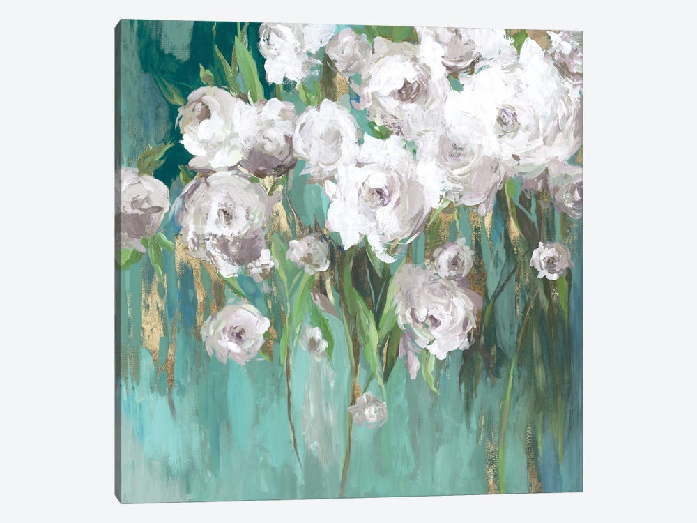 Roses on Teal III by Asia Jensen 1-piece Canvas Artwork