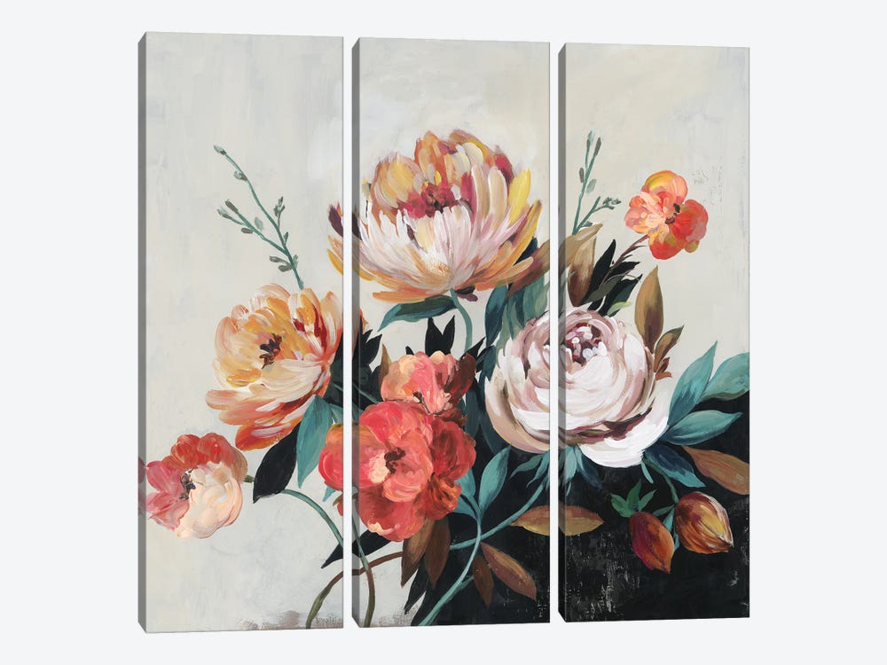 Fall Colored Bouquet by Asia Jensen 3-piece Canvas Print