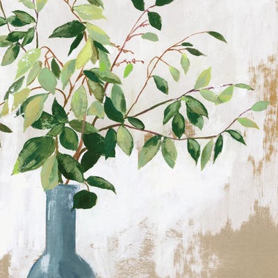 Green Fall Leaves by Asia Jensen canvas print