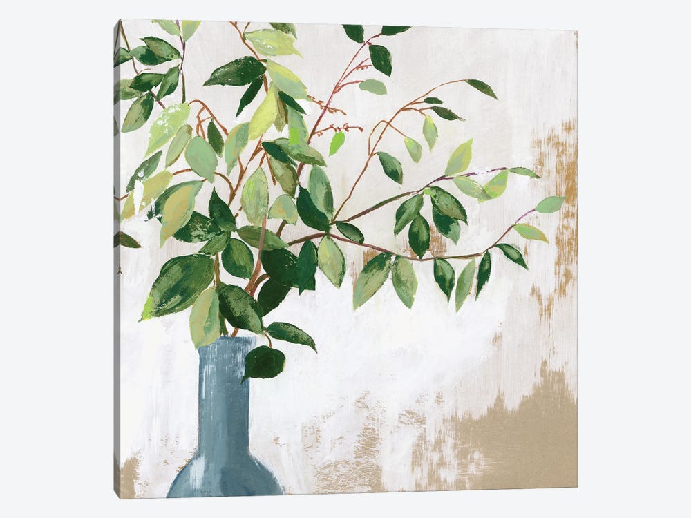Green Fall Leaves by Asia Jensen 1-piece Canvas Wall Art