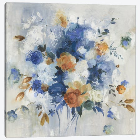 Blue Grande Floral Canvas Print #ASJ565} by Asia Jensen Canvas Artwork