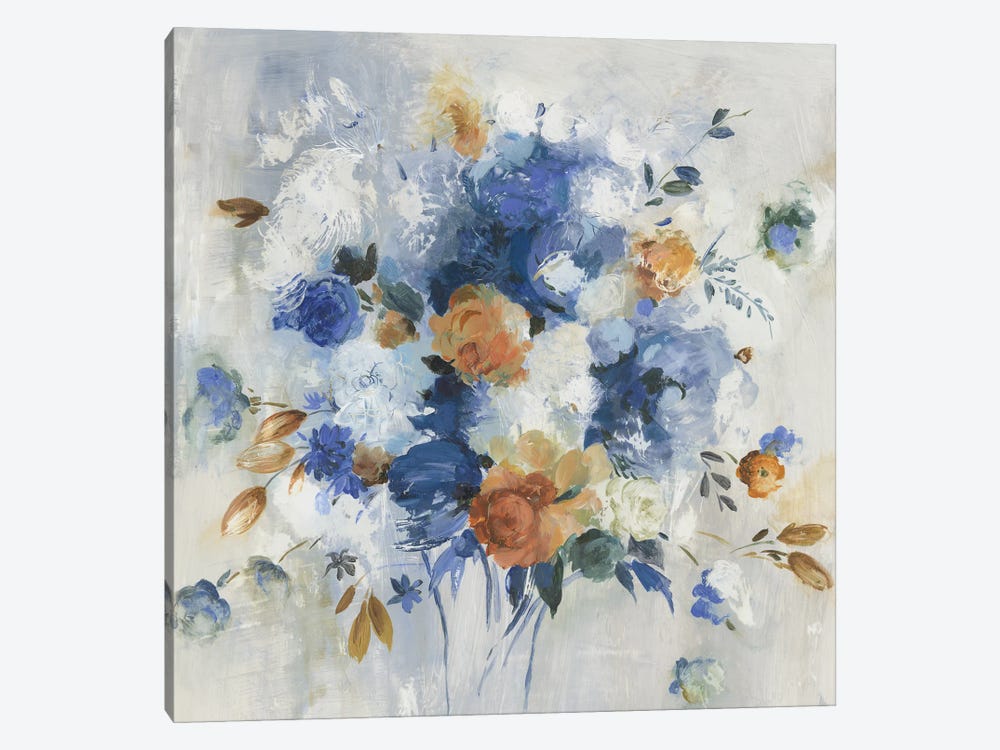 Blue Grande Floral by Asia Jensen 1-piece Canvas Wall Art