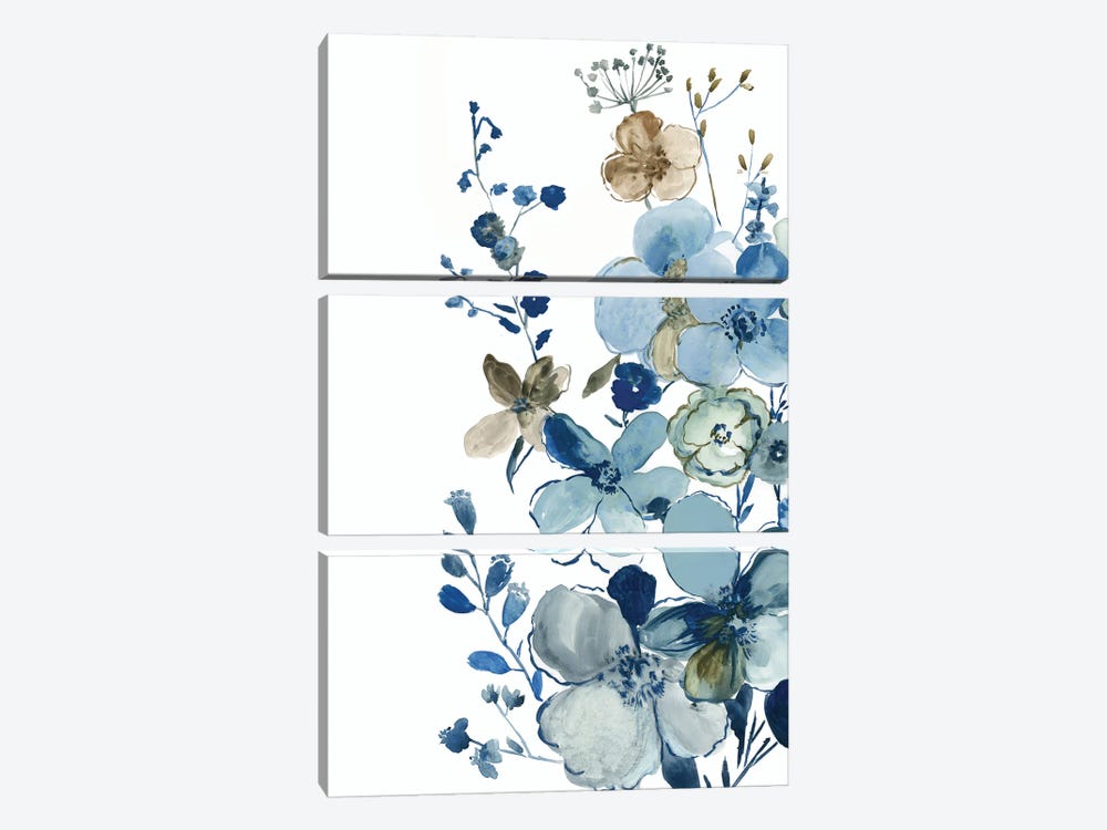 Blue Blossoming Garden II by Asia Jensen 3-piece Canvas Artwork