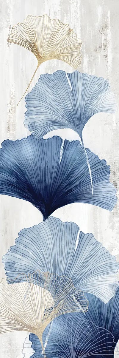 Blue Ginkgo I by Asia Jensen multi panel art