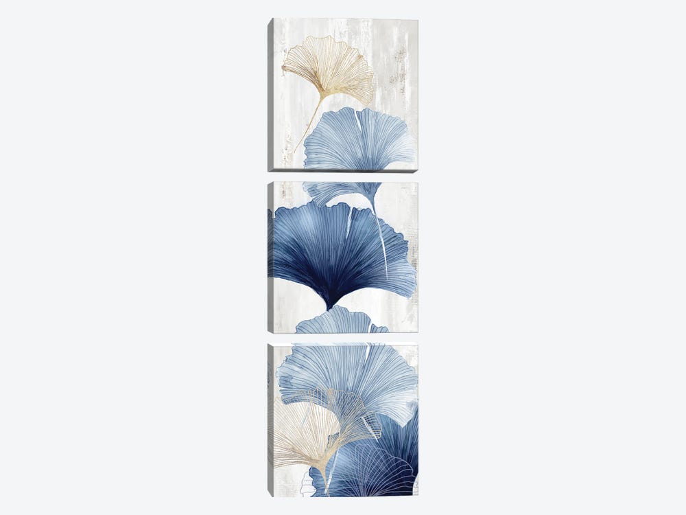 Blue Ginkgo I by Asia Jensen 3-piece Canvas Print