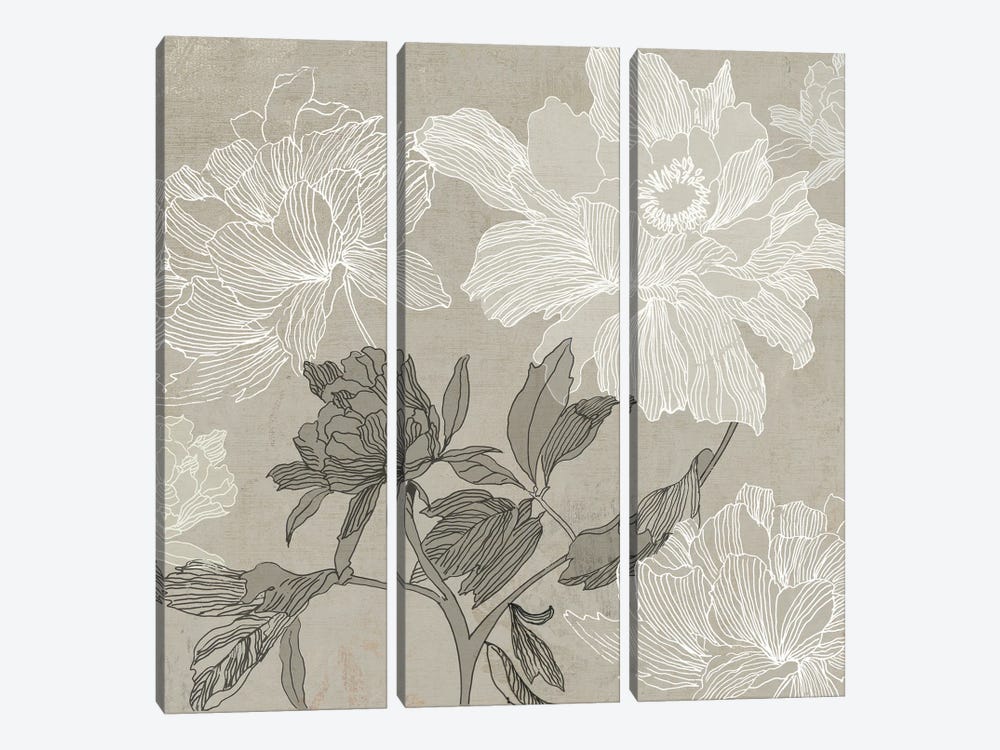Floral Lines I by Asia Jensen 3-piece Canvas Art Print
