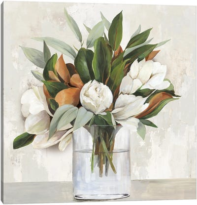 Magnolia Bouquet Canvas Art Print - Country Décor