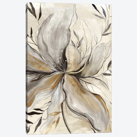 Gold Charcoal Flower II Canvas Print #ASJ621} by Asia Jensen Canvas Wall Art