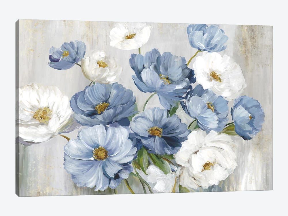 Blue Winter Florals by Asia Jensen 1-piece Canvas Artwork