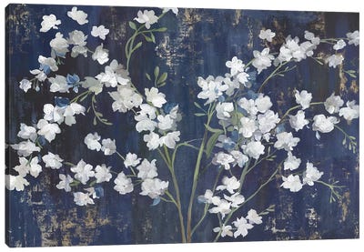 Navy Blossoms Canvas Art Print - Asia Jensen