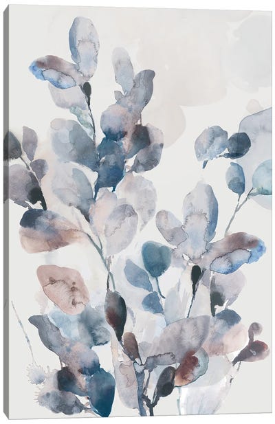 Blue Boho Leaves II Canvas Art Print - Asia Jensen