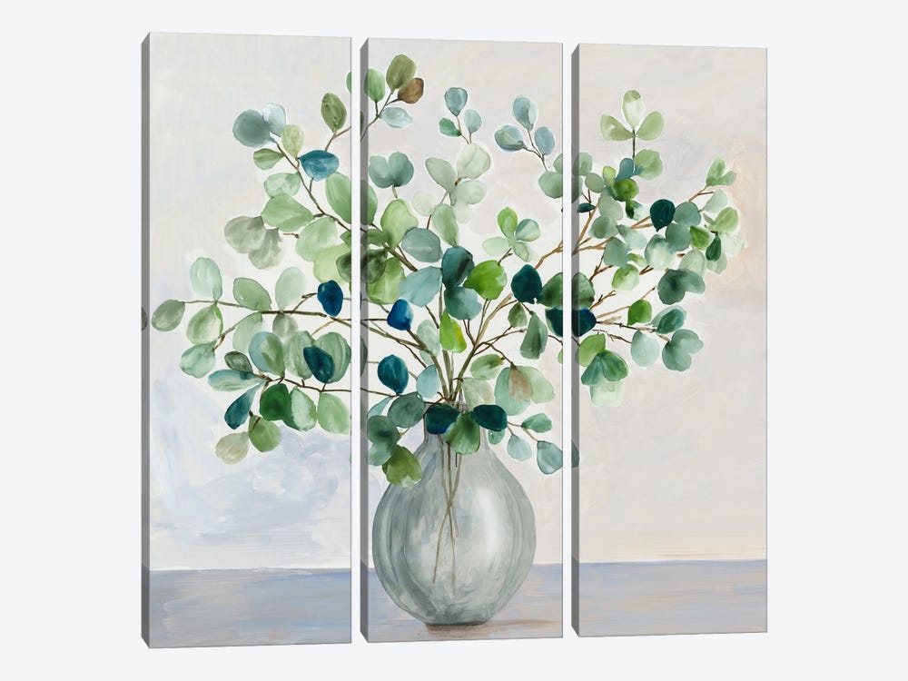 Green Glass Vase by Asia Jensen 3-piece Canvas Wall Art