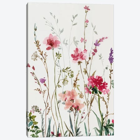 Pink Wild Flowers I Canvas Print #ASJ649} by Asia Jensen Canvas Artwork