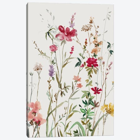 Pink Wild Flowers II Canvas Print #ASJ650} by Asia Jensen Art Print