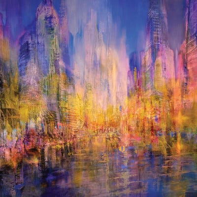 City On The River -Golden Light by Annette Schmucker canvas print