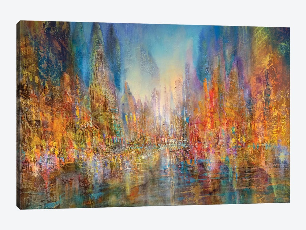 City On The River - Pulsating Life by Annette Schmucker 1-piece Art Print