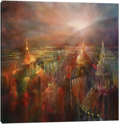 The City Awakening Canvas Art Print - Annette Schmucker