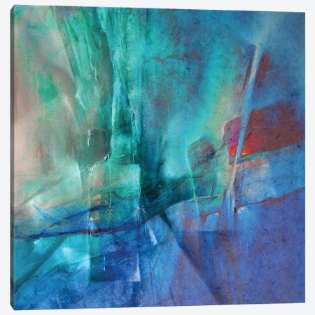 Abstract Composition - Emerald And Red Canvas Print #ASK152} by Annette Schmucker Canvas Art Print