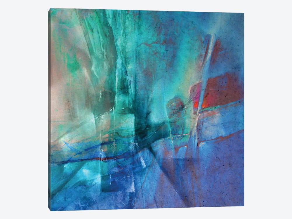 Abstract Composition - Emerald And Red by Annette Schmucker 1-piece Art Print