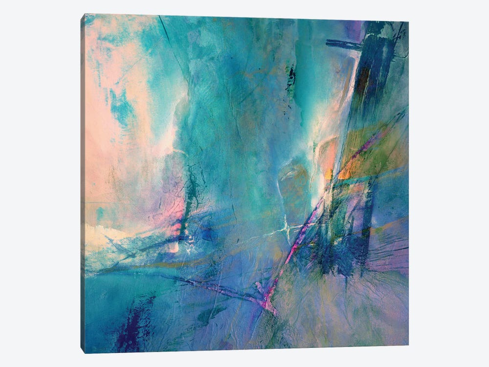 Flying Away - Turquoise Meets Rose by Annette Schmucker 1-piece Canvas Artwork