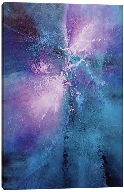 Energy - Blue, Turquoise And Pink Canvas Art Print - Annette Schmucker