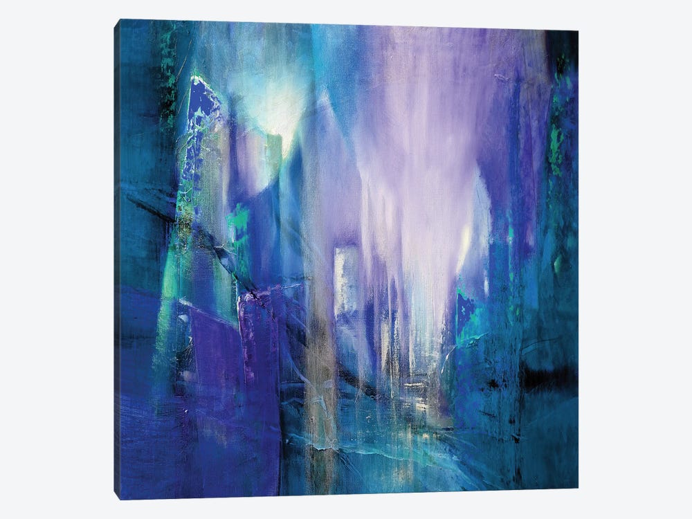 Transparency - Blue, Purple And Turquoise by Annette Schmucker 1-piece Canvas Artwork