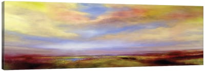 Golden Clouds In Heathland Canvas Art Print - Annette Schmucker