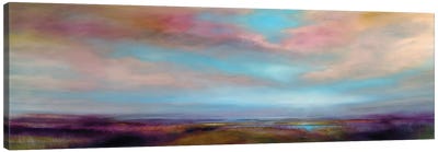 Heathland - Turquoise Sky And Rose Clouds Canvas Art Print - Annette Schmucker