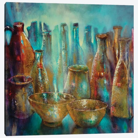 Still Life With Two Golden Bowls Canvas Print #ASK195} by Annette Schmucker Canvas Artwork