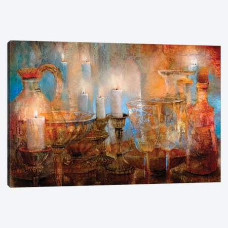 Still Life With Seven Candles Canvas Print #ASK197} by Annette Schmucker Canvas Wall Art