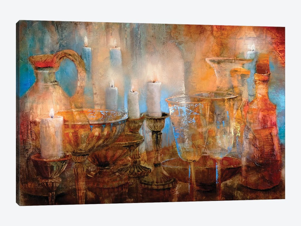 Still Life With Seven Candles by Annette Schmucker 1-piece Canvas Art