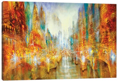 City Of Lights Canvas Art Print - Annette Schmucker