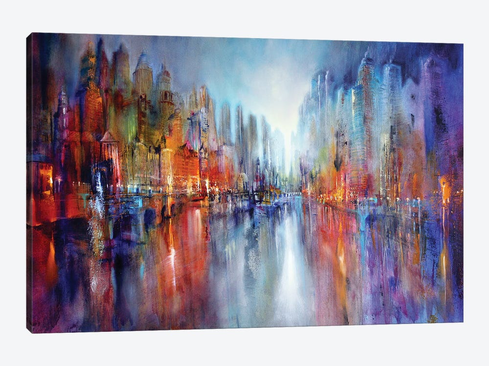 City On The River II by Annette Schmucker 1-piece Canvas Art