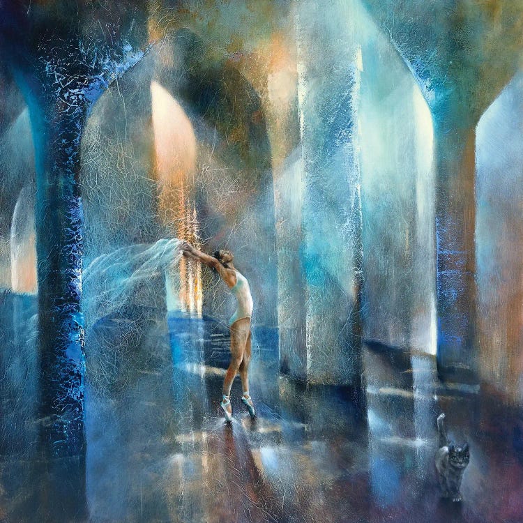 Dancer And Cat by Annette Schmucker wall art