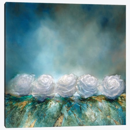Snow Roses Canvas Print #ASK68} by Annette Schmucker Canvas Art Print