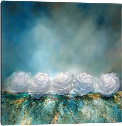 Snow Roses Canvas Art Print - Annette Schmucker