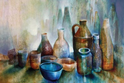 Still Life With Blue Bowl by Annette Schmucker canvas print