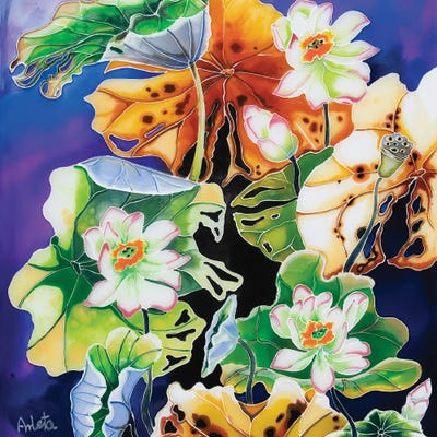 Five Lilies by Arleta Smolko framed canvas print