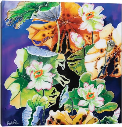 Five Lilies Canvas Art Print - Arleta Smolko