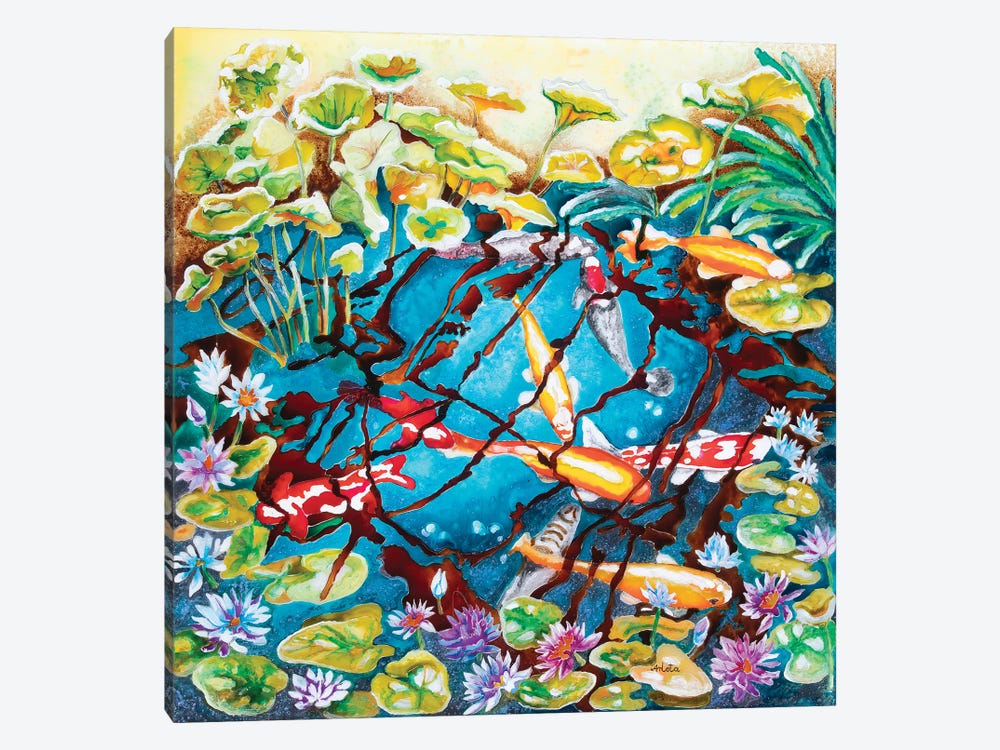 Koi In The Pond by Arleta Smolko 1-piece Canvas Print